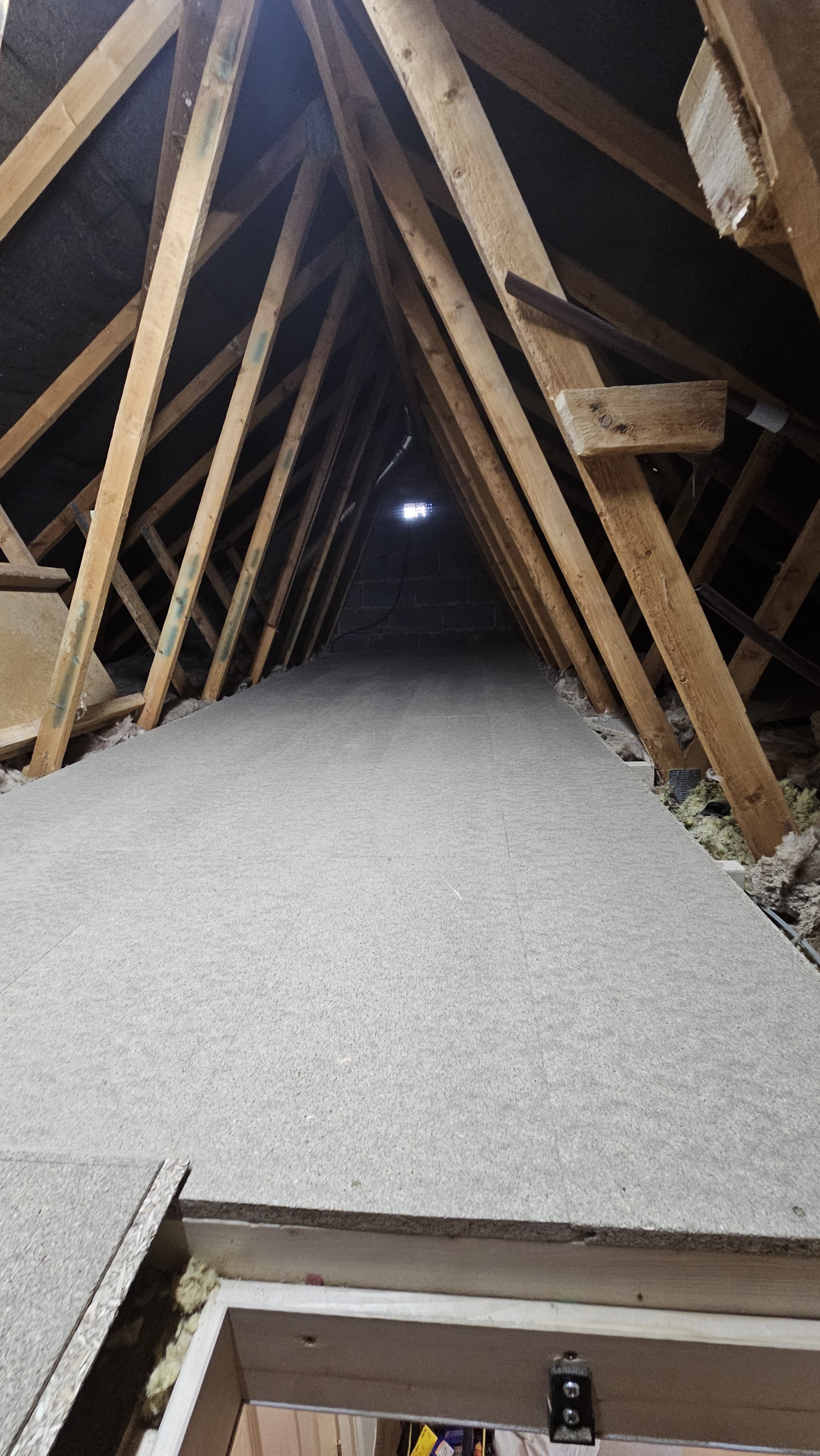 Boarded loft storage area