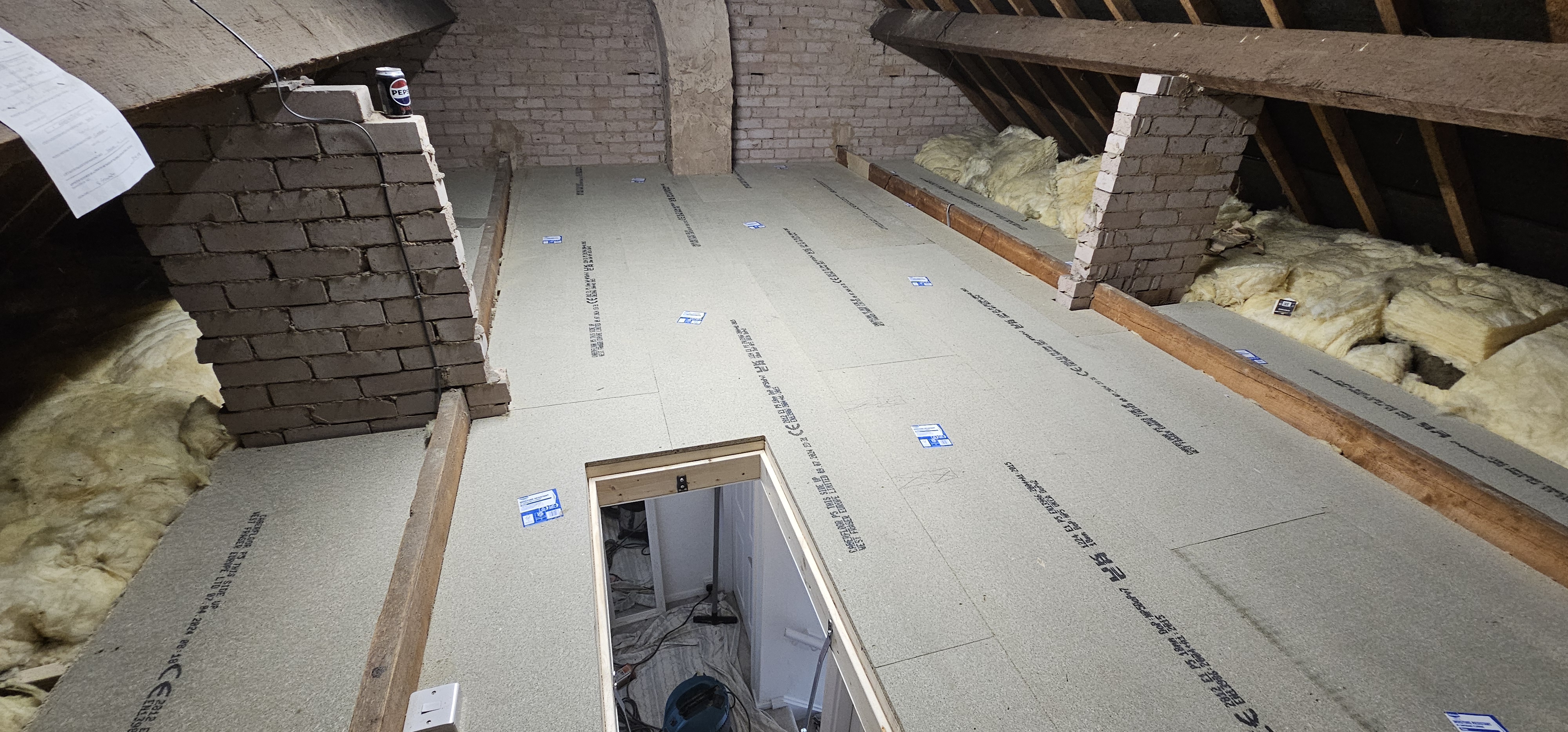 Boarded loft storage area