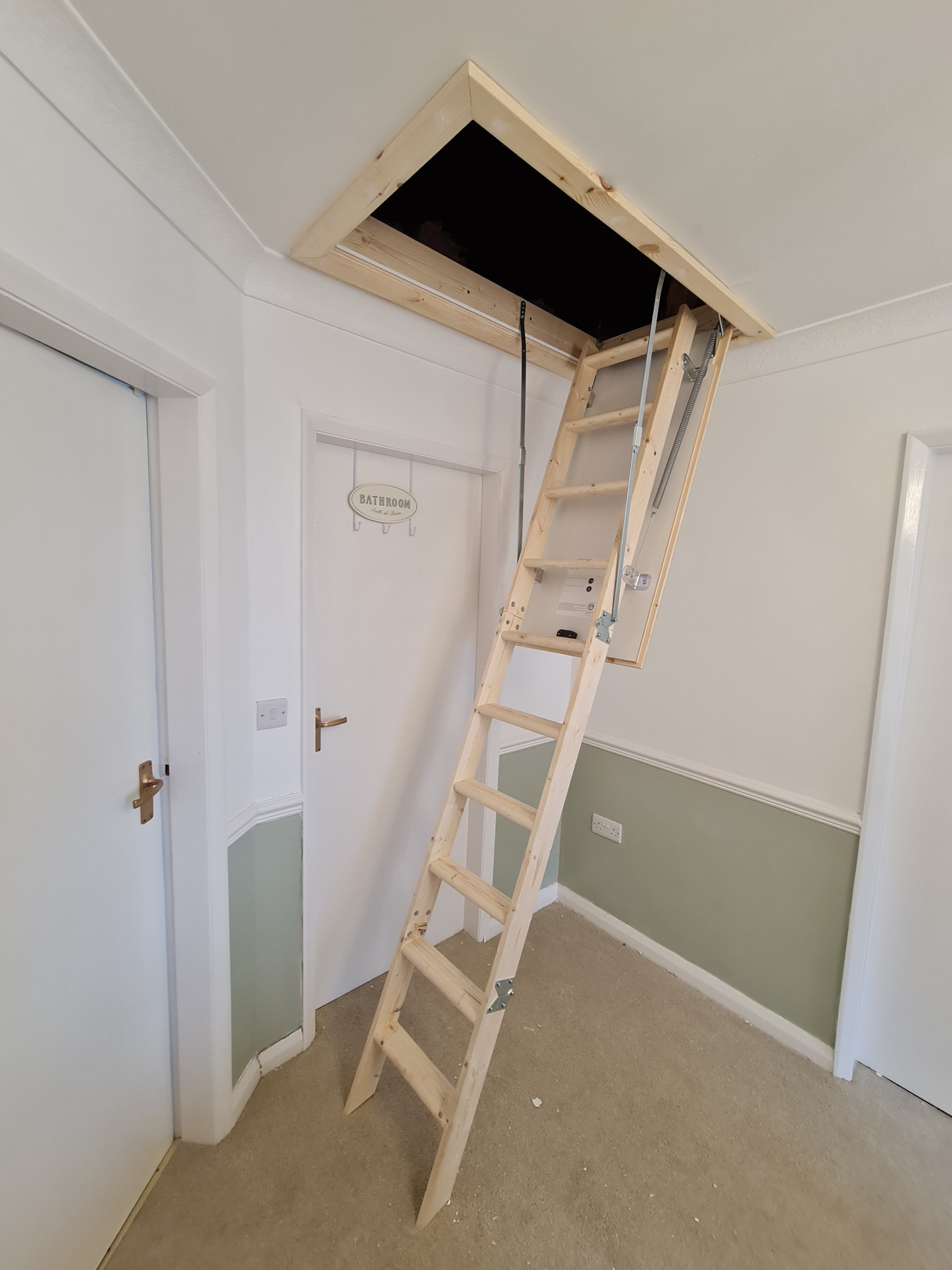 Boarded loft storage area